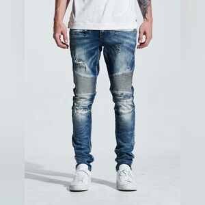 Embellish Men's Lance Biker Distressed Faded denim Jean Size 30